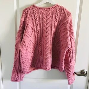 Madewell pink cable sweater